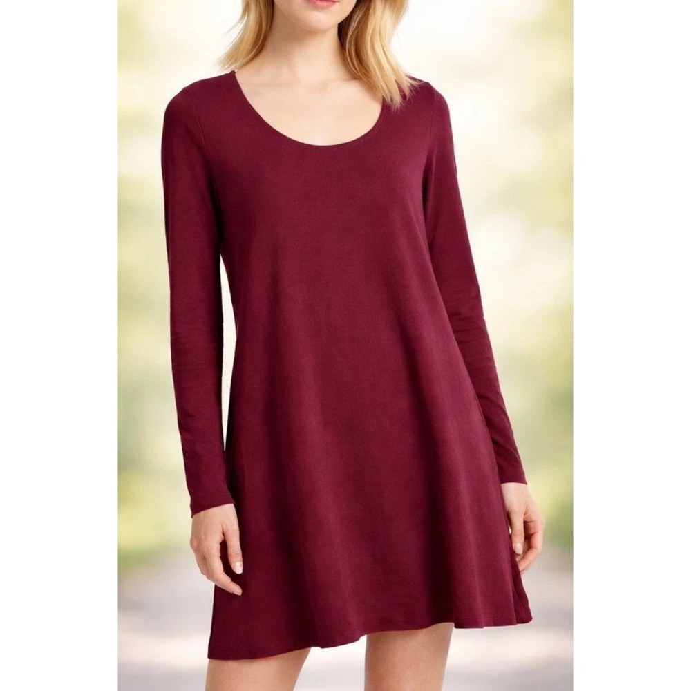 Eileen Fisher Purple Tunic Dress Minimalist Luxury Capsule‎ Stretch SZ Small